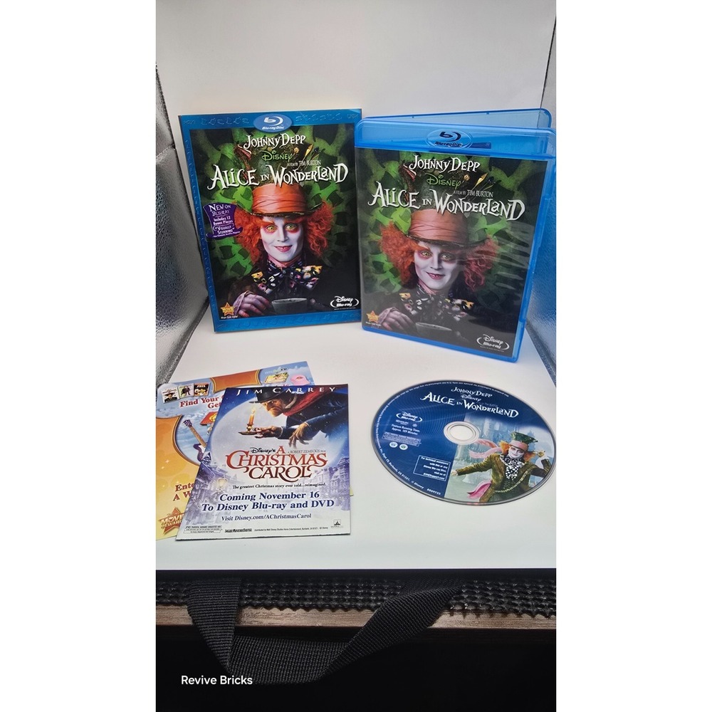 Alice in Wonderland (Blu-ray, 2010) W/ Slip Cover Tested Johnny Depp Tim Burton - Picture 1 of 10